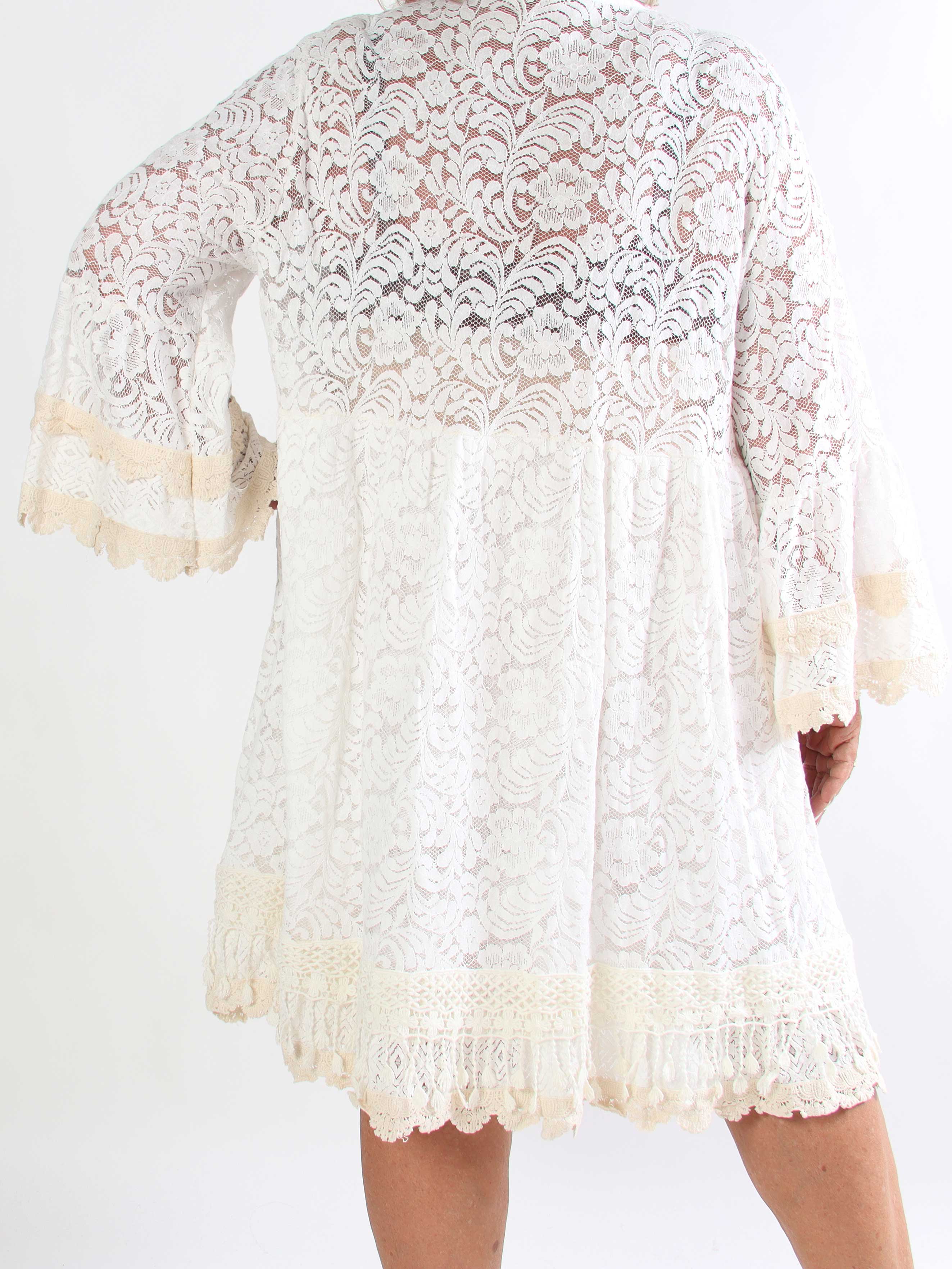 Odessa - Feminin blonde plus size tunikakjole i en bomuldsblanding